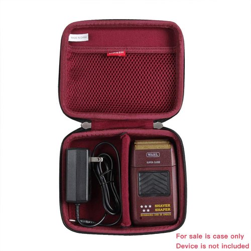 Hermitshell Hard Travel Case for Wahl Professional 5 Star Series Shaver/Shaper WA8061-100 (Black+Maroon)