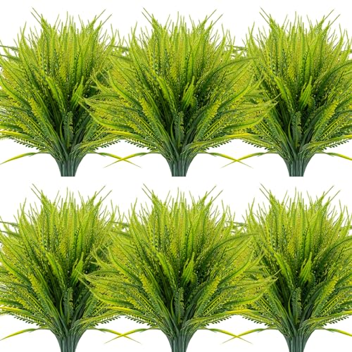 Artificial Boston Fern with Flowers - Outdoor Faux Greenery for Garden Porch Patio Window Box