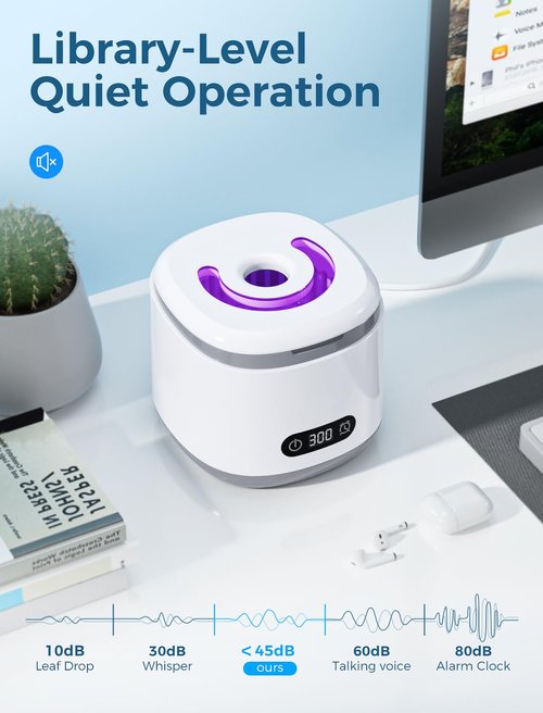 Estefanlo Ultrasonic Retainer Cleaner, 45kHz Retainer Cleaner Machine with LED Digital Auto Timer, 200ML Ultrasonic Cleaner wiht 3 Retainer Cleaner Modes for Denture, Aligner, Mouth Guard,Night Guard