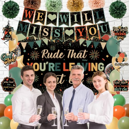 Farewell Party Decorations Kit - Banner Balloons Pom Poms & More