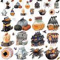 Wood Halloween Tree Ornaments Set - 36 Spooky Holiday Hanging Decorations