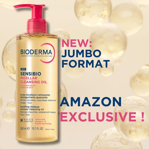 Bioderma Sensibio Micellar Cleansing Oil - Gentle Deep Cleansing Face Cleanser | 6.7 Fl Oz