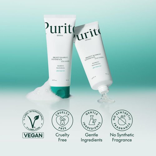 PURITO Mighty Bamboo Cleanser - Gentle Moisturizing Face Wash for Sensitive Skin | Vegan, 150ml