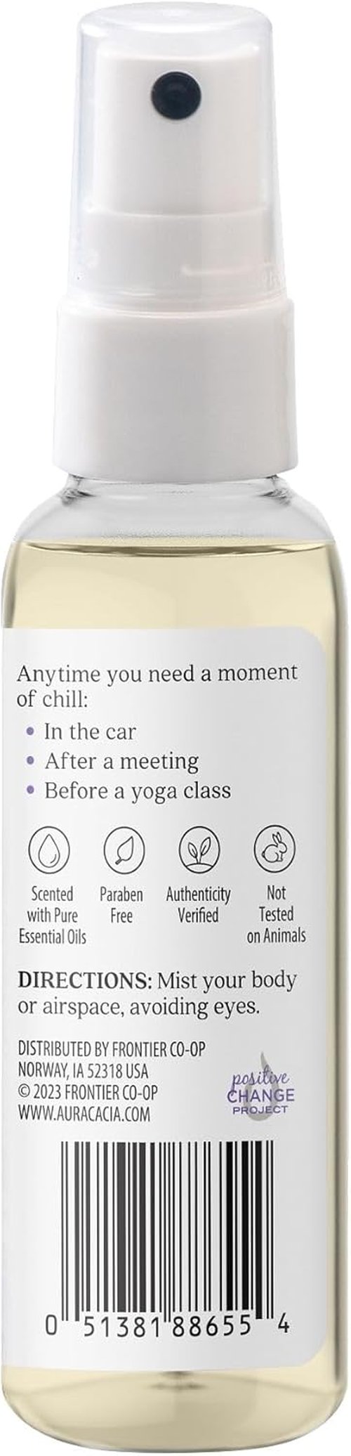 Aura Cacia Aromatherapy Mist - Chill Pill Lavender, Sweet Orange & Patchouli Blend | 2 Fl Oz (Pack of 3)
