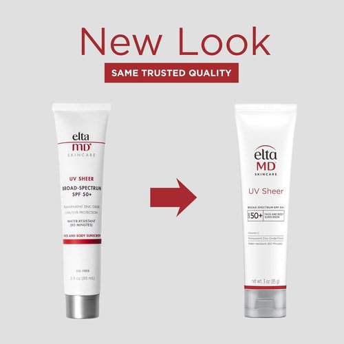 EltaMD UV Sheer Face Sunscreen - SPF 50+ Zinc Oxide Formula with No White Cast | Lightweight & Hydrating