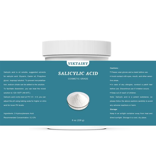 Pure Salicylic Acid Powder (8 oz), Cosmetic Grade Original Ingredients with no Additives, BHA Exfoliant for DIY Cleanser, Toner, Shampoo, Body Wash, Lotion