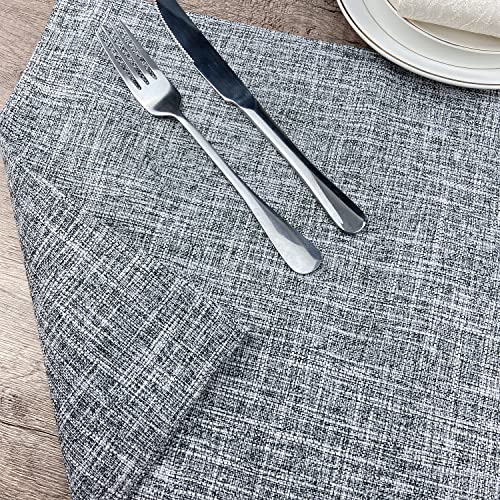 Heat Resistant Cloth Placemats Set of 6 - Mottled Grey & Brown, Rustic Table Decor