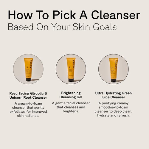 Acure Ultra Hydrating Green Juice Face Cleanser - Superfood Formula with Spinach | 4 fl oz Pore Scrub & Blackhead Remover