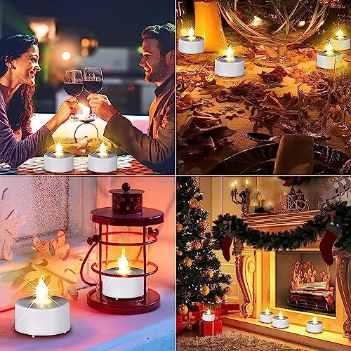 Flameless LED Tea Lights with Remote Control - Warm White, 24 Pack