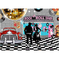 50s Diner Backdrop Vinyl Banner 7x5 ft Rock and Roll Theme Party Decoration - Variation of THIS listing