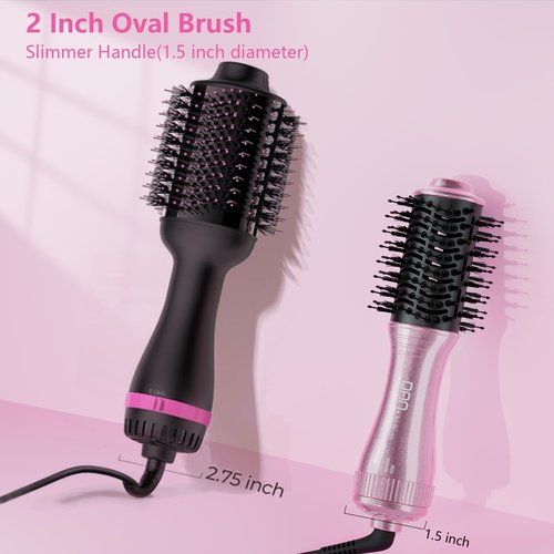 DAN Technology Auto Dual Voltage Hair Dryer Brush,110V-120V/220V-240V,Travel Brush Hair Dryer,Small Blow DryerBrush,one Step Hair Dryer and volumizer for Women