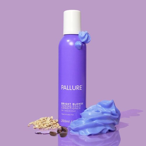 Pallure Bright Blonde Hair Toning Foam Conditioner - Reduces Brassiness & Yellow Tones | Vegan, 250 ml