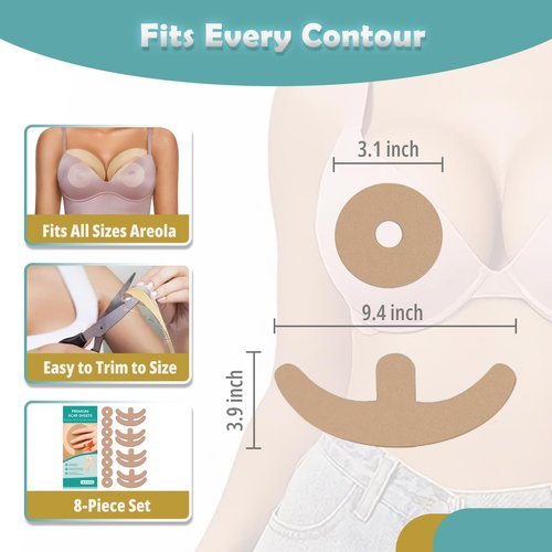 Silicone Scar Sheets for Breast, 16 Pieces Of Reusable Silicone Breast Scar Sheets, Effective Postoperative Scar Healing Solution, Promote Healing, Reduce Scar