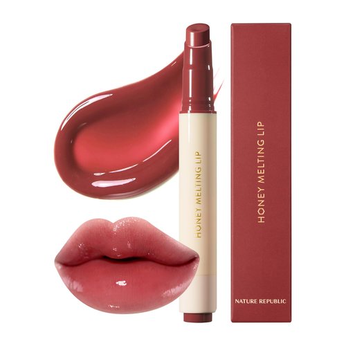 Nature Republic Honey Melting Lip Stick - Hydrating Gloss & Moisturizing Balm in 05 Plum | Sheer Tint & Glowy Finish