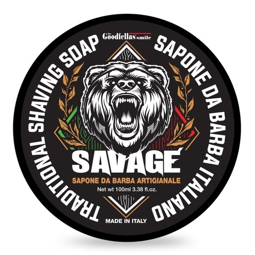 The Goodfellas' Smile, SAVAGE (Bergamot & Lemon), Luxury Italian Shaving Soap, Formulated for Use with A Shaving Brush, Made in Italy