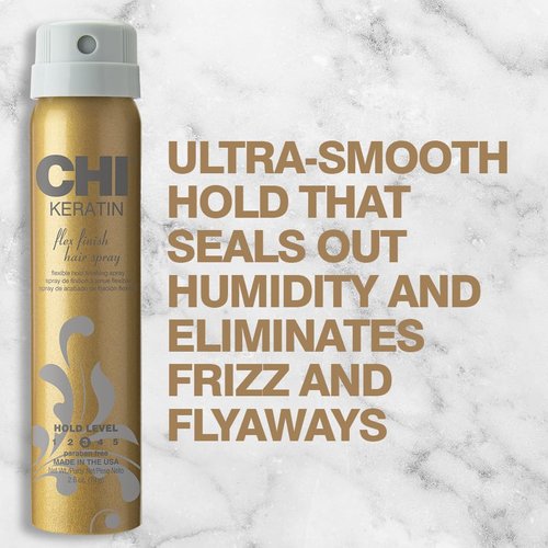 CHI Keratin Flex Finish Hair Spray - Lightweight Formula for Long-Lasting Smooth Styling | 2.6 Oz
