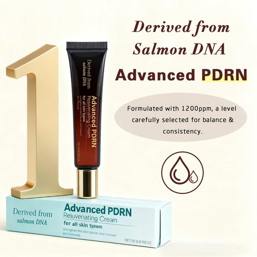 Advanced PDRN Rejuvenating Cream, 99% Pure Salmon DNA Collagen Gel Repair Cream, 0.7 oz, with Hyaluronic Acid and Niacinamide, Nighttime Skin Repair,Inspired Skincare