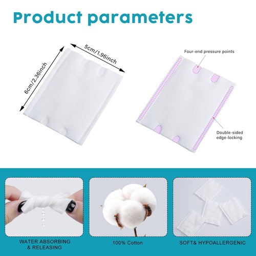 Vexlytra Square Cotton Pads for face, Cotton Squares for Face, Lips & Eyes, 100% Pure Cotton, Hypoallergenic, Ultra-Soft & Lint-Free for Gentle Skincare [400 Pads (2-Pack)]