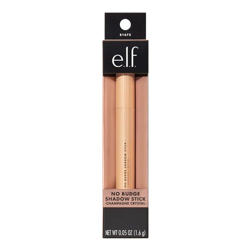 e.l.f. No Budge Shadow Stick - Long-Lasting Cream Eyeshadow in Champagne Crystal | High-Pigment, Metallic Finish, Vegan & Cruelty-Free