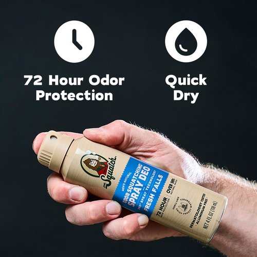 Dr. Squatch Natural Men’s Deodorant - Quick-Dry, Aluminum-Free Formula | Fresh Falls, 4oz (2-Pack)
