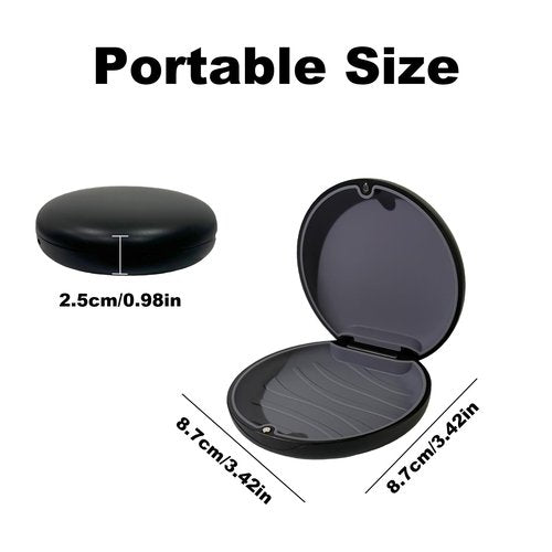 Maoerdental 2PCS Retainer Case Compatible with Invisalign,Cute Slim Aligner Case,Customized Magnetic Closure Orthodontic Retainer Cases (2 Pack Black+ Dark Grey Silicone)