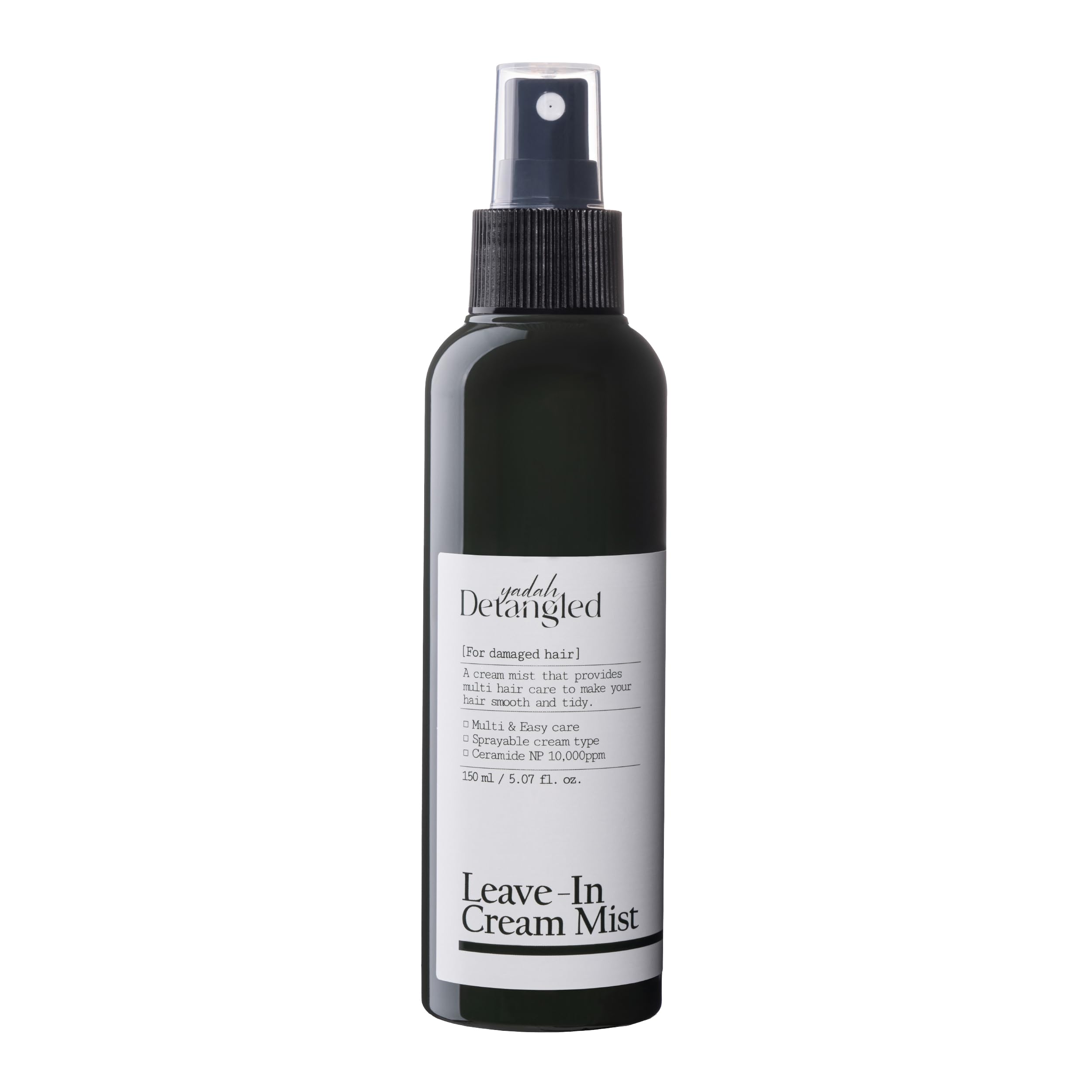YADAH Detangled Leave-In Cream Mist, 5.07 Fl oz | Non-Greasy Hydration with Ceramide NP, Jojoba Oil & Keratin | Restores Shine, Repairs Damage, Prevents Frizz for All Hair Types