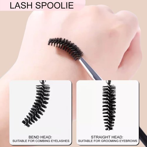 KINGMAS Eyebrow Brush - Professional Duo Angled Brush for Lining & Shaping Brows | Black