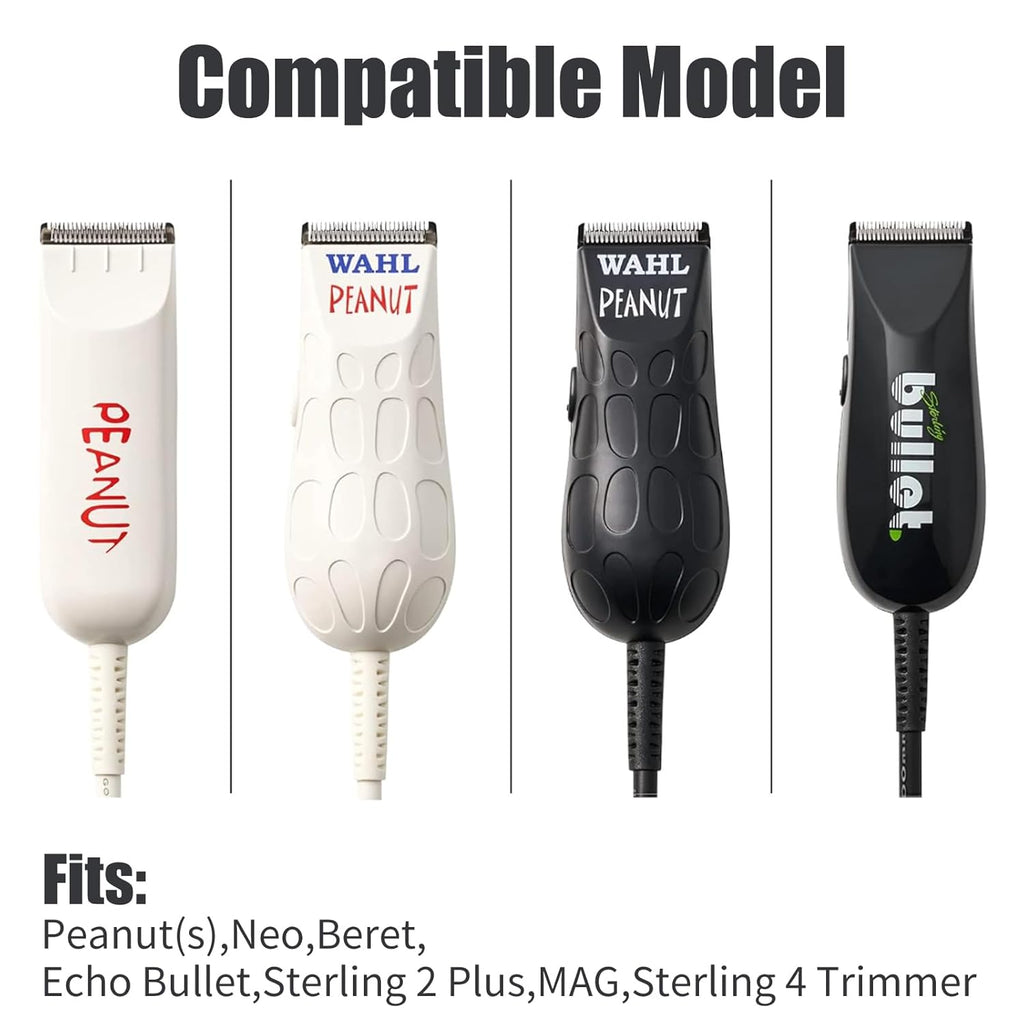 Wahl Peanut Clipper Guards Set - Professional Replacement Guides | 1/8" to 1/2", 4-Piece, White