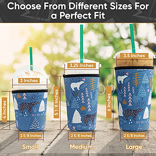 Reusable Coffee Sleeve Set - Small, Medium, Large Halloween Neoprene Cup Sleeves