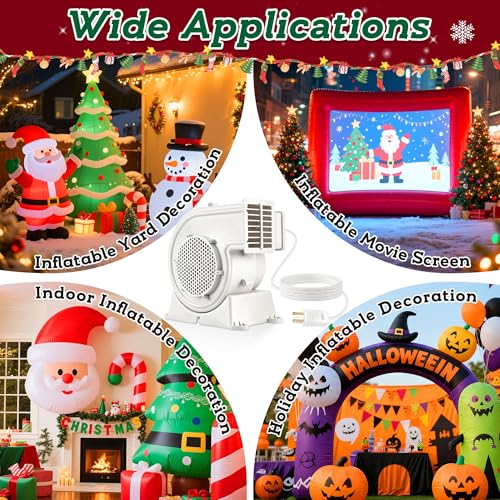 AH-3 100W Air Blower for Inflatable Decorations, Quiet Fan for Yard & Holiday Displays