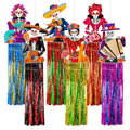 Day of the Dead Hanging Decorations - 6 Pieces, Colorful Skull & Tassel Set