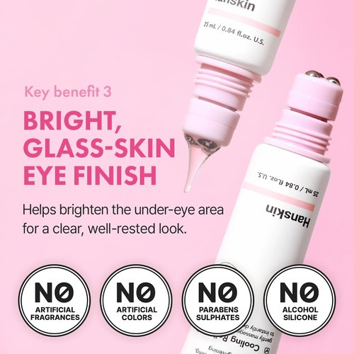 Hanskin Hyaluron Eye Serum - Hydrating Korean Eye Care with 4 Types of Hyaluronic Acid | De-Puffing & Brightening | 0.85 fl oz