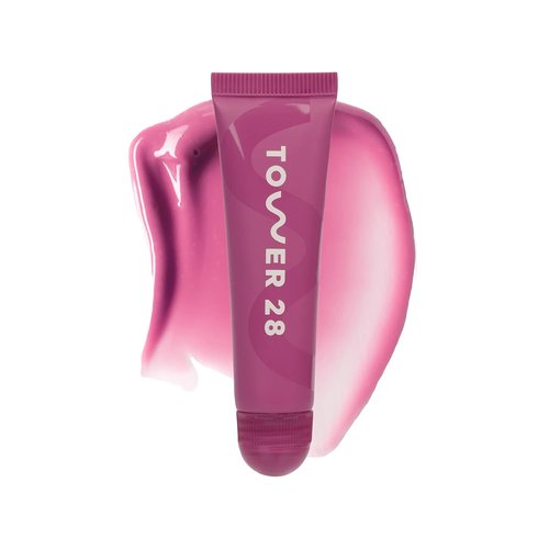 Tower 28 LipSoftie Tinted Lip Balm - Hydrating Glossy Treatment with Jojoba Oil & Shea Butter | Confetti Cake (0.38 oz)