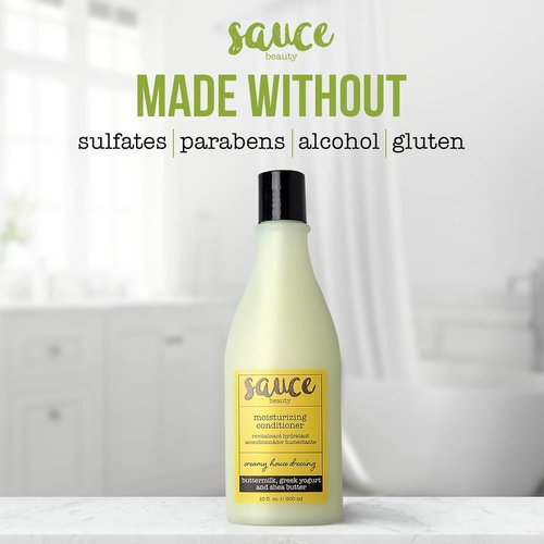 Sauce Beauty Creamy House Dressing Hair Conditioner - Frizz Control for Curly Hair (10 Fl Oz) | Moisturizing with Shea Butter & Greek Yogurt