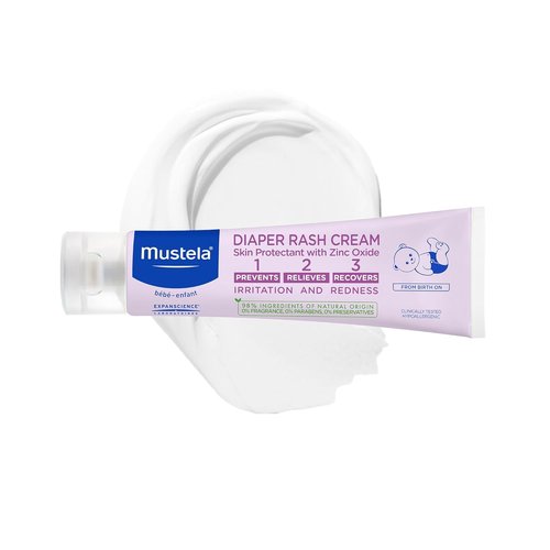 Mustela Baby Diaper Rash Cream - Zinc Oxide Skin Protectant | Fragrance-Free & Paraben-Free, 98% Natural Ingredients