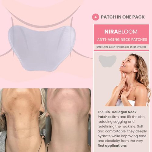 **Korean Bio-Collagen Necklift Mask - Hydrating & Firming Silicone Wrinkle Patches for Youthful Neck (2 Pack)**