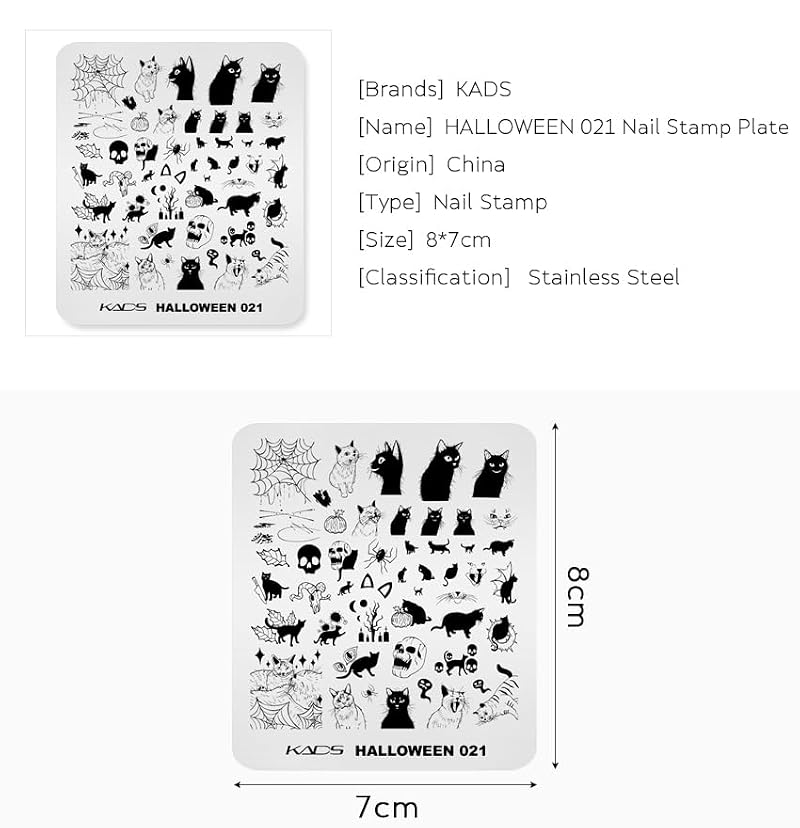 Nail Art Stamping Plates Halloween Pumpkin Skull Ghost Design - Variation 021