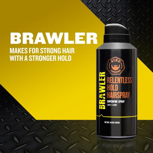 GIBS Grooming Brawler Hairspray - Strong Hold & Lightweight Formula | 4.5oz