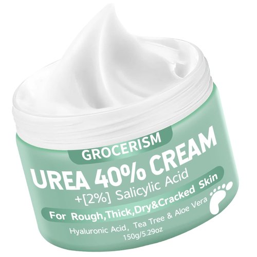 Grocerism Urea Cream 40% - Maximum Strength Foot & Hand Cream with Salicylic Acid | 5.29 oz for Deep Moisturization & Callus Removal