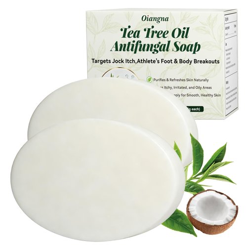 Oiangna Antifungal Soap, Tea Tree Antifungal Soap Bar for Back Acne, Athlete's Foot, Tinea, Ringworm, Jock Itch, Face & Body Wash Soothing Care for Men And Women, Relief of Itchy