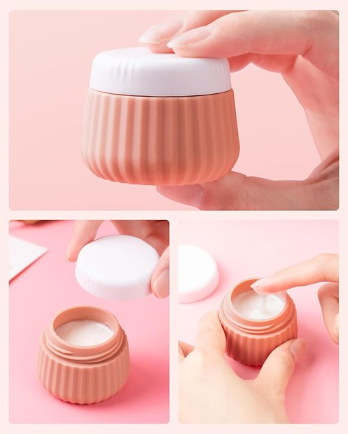 Mrsdry Travel Containers - TSA Approved Silicone Toiletry Jars | 4 Pack with Clear Bag, Leak Proof