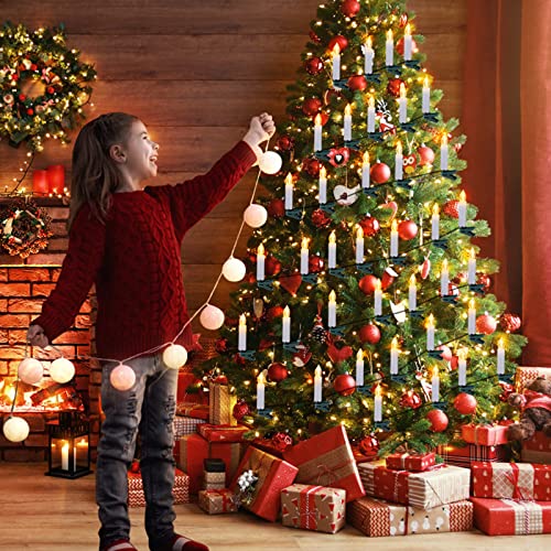 48ft Connectable Flameless Christmas Candle Lights - Warm White, Steady On, 50 LED