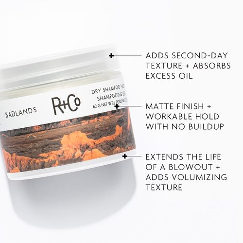 R+Co Badlands Dry Shampoo Paste - Part Dry Shampoo & Styling Paste | Adds Texture & Matte Finish