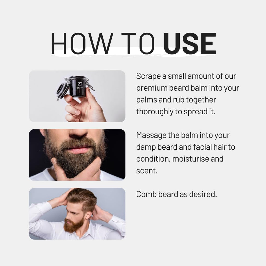ZOUSZ Black Oud Beard Balm for Men – Luxurious Beard Cream with Shea Butter, Coconut Oil & Rich Cream Texture – Deep Conditioning & Styling – 50g