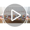 Halloween Happy Boo Day Tablecloth Set - Orange Black Ghost Pumpkins 3Pcs