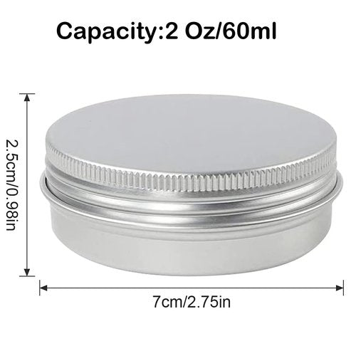 30Pack Aluminum Tin Jars, 2 Oz Tins with Lids Cosmetic Jars, 60ml Screw Top Tin Aluminum Tin Cans Screw Top Metal Tins Small Travel Containers for Creams Lip Balm Containers(2 Oz/60ml)