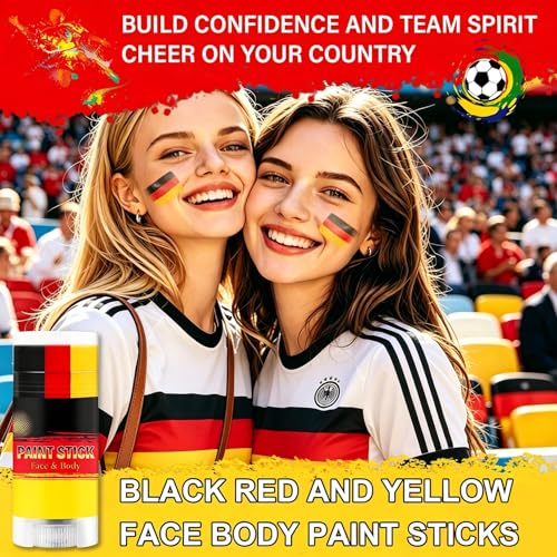 Germany Face Paint Stick - 3 Colors for Sports & Events - Variation 06-Germany