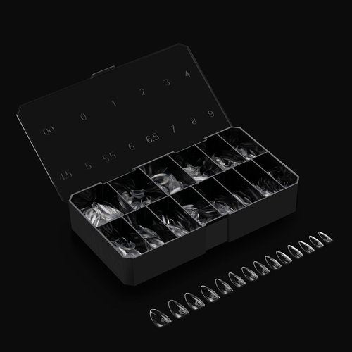 Apres Gel-X® Almond Box of Nail Tips | 280 Gel-X Tips, Soft Tips, 14 Sizes 00-9 | Half-sizes Included (Natural Almond Medium, 280 Count)