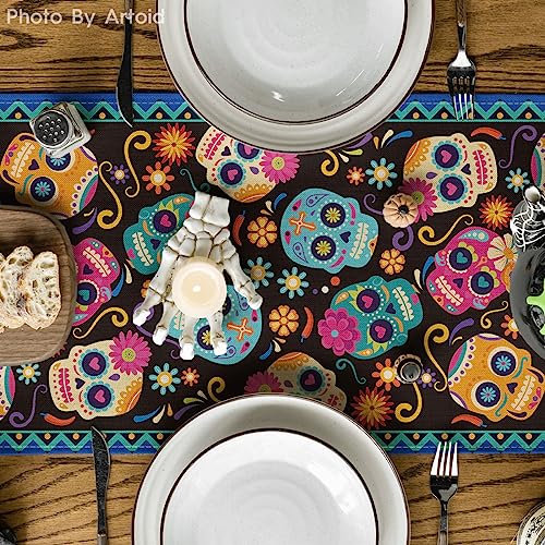 Halloween Table Runner 13x90 Inch Black Blue Polyester Party Decor - Variation of THIS listing