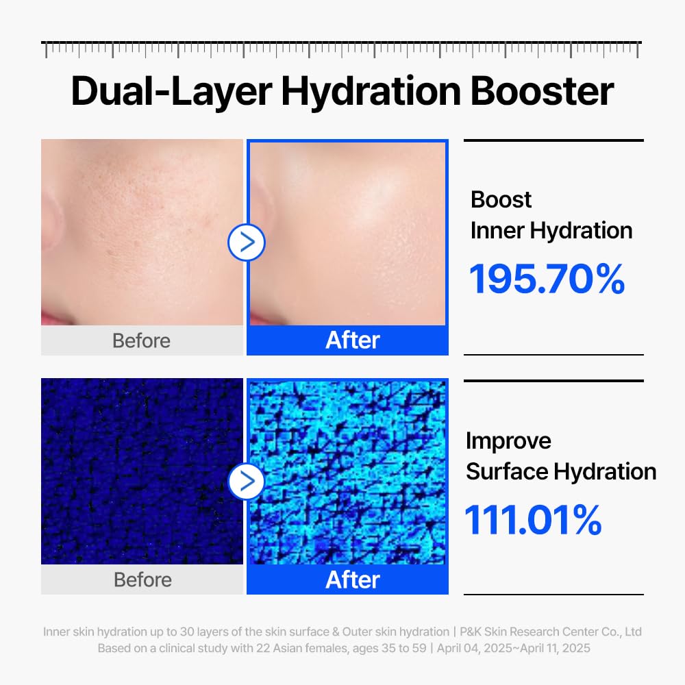 WELLAGE Real Hyaluronic Blue Ampoule 100 - Fragrance-Free Hyaluronic Acid Serum for Sensitive Skin | 1.01 fl. oz.